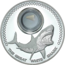 Токелау 5 долларов 2014 год - Зуб большой белой акулы