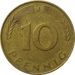 ФРГ 10 пфеннигов 1980 год (J)