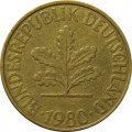 ФРГ 10 пфеннигов 1980 год (J)
