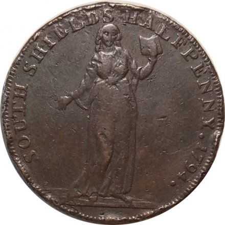 Жетон Великобритания - Саут-Шилдс 1/2 пенни 1794 год - VF+