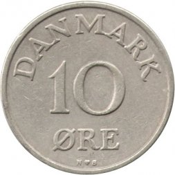 Дания 10 эре 1954 год - Король Фредерик IX