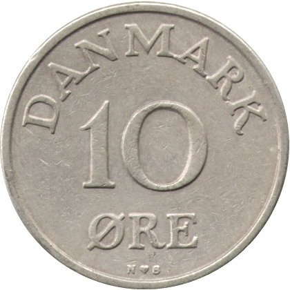 Дания 10 эре 1954 год - Король Фредерик IX