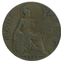 Великобритания 1/2 пенни 1922 год