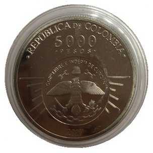 Колумбия 5000 песо 2017 год - 200 лет Свободной Кундинамарке, Антонио Нариньо