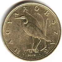 Монета Венгрия 5 форинтов 2012 год - Большая белая цапля