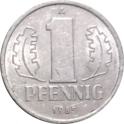 ГДР 1 пфенниг 1985 год - Герб (A)