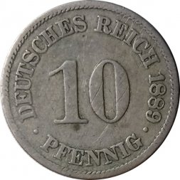 Германия 10 пфеннигов 1889 год (A)