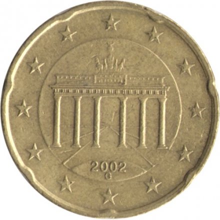 Германия 20 евроцентов 2002 год (G)