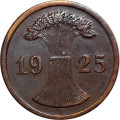 Веймарская республика 2 рейхспфеннига 1925 год (A)