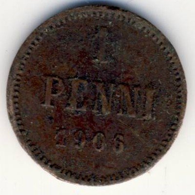 Финляндия 1 пенни 1906 год