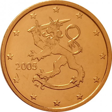 Финляндия 2 евроцента 2005 год - Герб Финляндии UNC