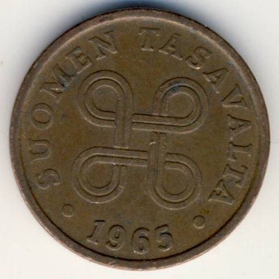 Финляндия 5 пенни 1965 год