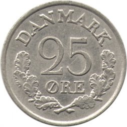Дания 25 эре 1965 год - Король Фредерик IX