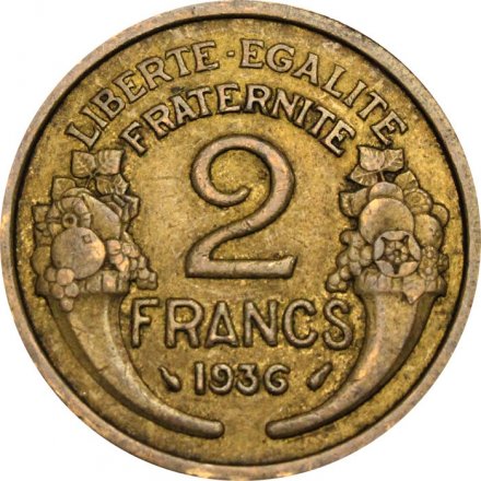 Франция 2 франка 1936 год
