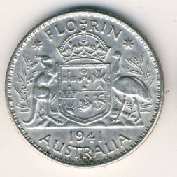 Австралия 1 флорин (2 шиллинга) 1941 год - Король Георг VI