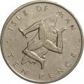 Остров Мэн 10 пенсов 1976 год (Отметка МД только на аверсе)
