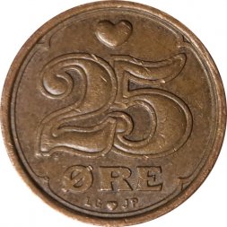 Дания 25 эре 1992 год