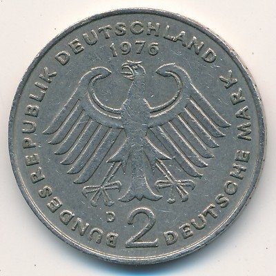 ФРГ 2 марки 1976 год