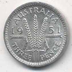 Австралия 3 пенса 1951 год (PL)