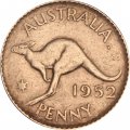 Австралия 1 пенни 1952 год Точка после &quot;AUSTRALIA&quot; (МД Перта)
