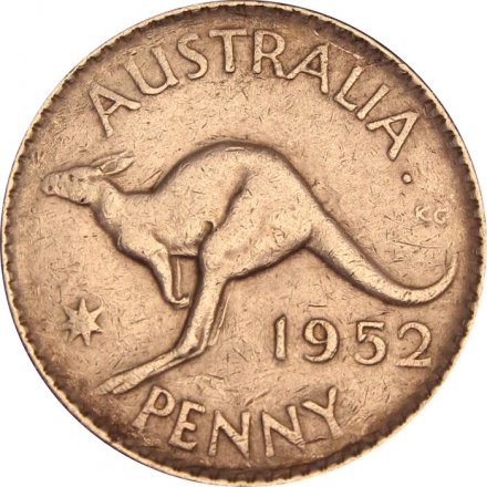 Австралия 1 пенни 1952 год Точка после &quot;AUSTRALIA&quot; (МД Перта)