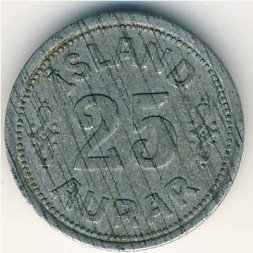 Исландия 25 эйре 1942 год