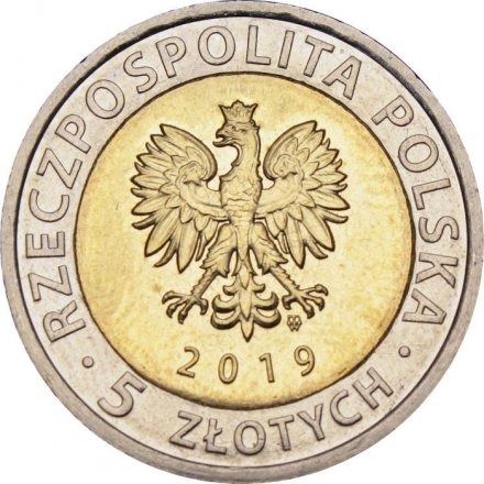 Польша 5 злотых 2019 год - Курган освобождения