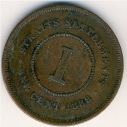Стрейтс-Сетлментс 1 цент 1888 год