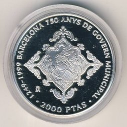 Испания 2000 песет 1999 год
