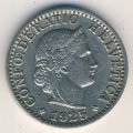 Швейцария 20 раппенов 1925 год