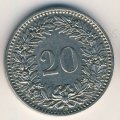 Швейцария 20 раппенов 1925 год
