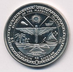Маршалловы острова 5 долларов 1997 год