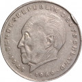 ФРГ 2 марки 1976 год (F) - Конрад Аденауэр, 20 лет Федеративной Республике (1949-1969)