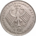 ФРГ 2 марки 1976 год (F) - Конрад Аденауэр, 20 лет Федеративной Республике (1949-1969)