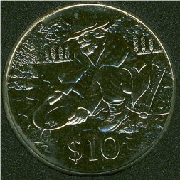 Новая Зеландия 10 долларов 1995 год