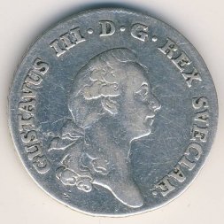 Швеция 1/3 риксдалера 1778 год