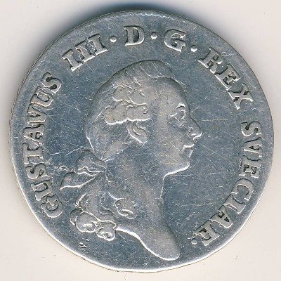 Швеция 1/3 риксдалера 1778 год