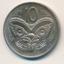 Монета Новая Зеландия 10 центов 1973 год