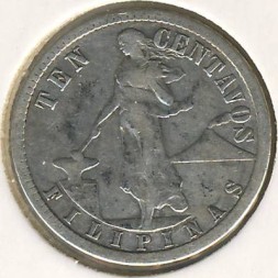Филиппины 10 сентаво 1917 год
