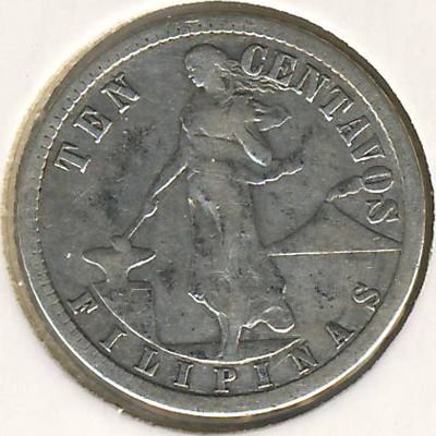 Филиппины 10 сентаво 1917 год