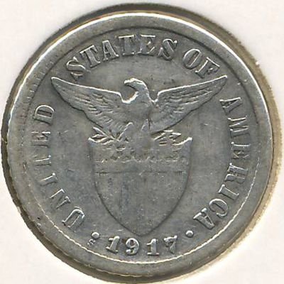 Филиппины 10 сентаво 1917 год