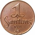 Латвия 1 сантим 1935 год - Герб