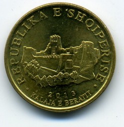 Монета Албания 10 лек 2013 год - Крепость (замок) Берат