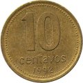 Аргентина 10 сентаво 1992 год