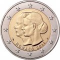 Монако 2 евро 2011 год - Свадьба Князя Монако Альбера II и Шарлин Уиттсток