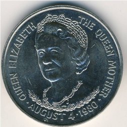 Тристан-да-Кунья 25 пенсов 1980 год - Королева-мать