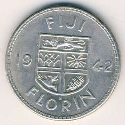 Фиджи 1 флорин 1942 год