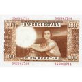 Испания 100 песет 1953 год - Портрет Хулио Ромеро де Торреса UNC