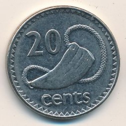 Монета Фиджи 20 центов 1997 год
