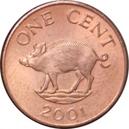 Бермудские острова 1 цент 2001 год